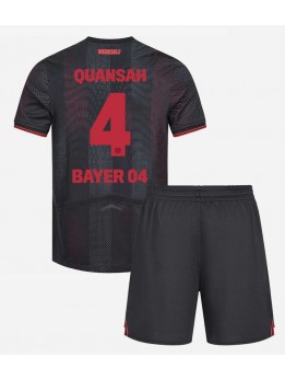Detské Futbalové oblečenie Bayer Leverkusen Jarell Quansah #4 2025-26 Krátky Rukáv - Domáci (+ trenírky)